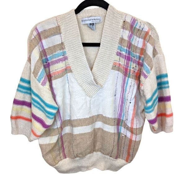 Vintage Tony Lambert Collections Sweater Oversized Knit Preppy Pullover Small - Picture 3 of 13